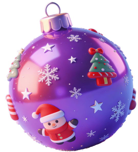 Фиолетовый новогодний шар